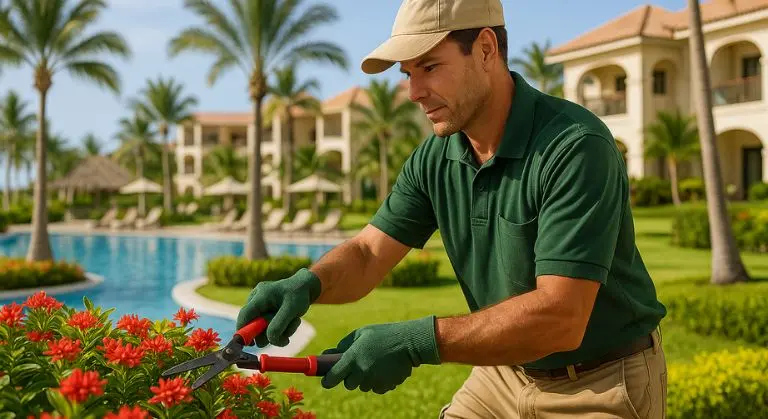¿Qué hace un jardinero en un hotel todo incluido?